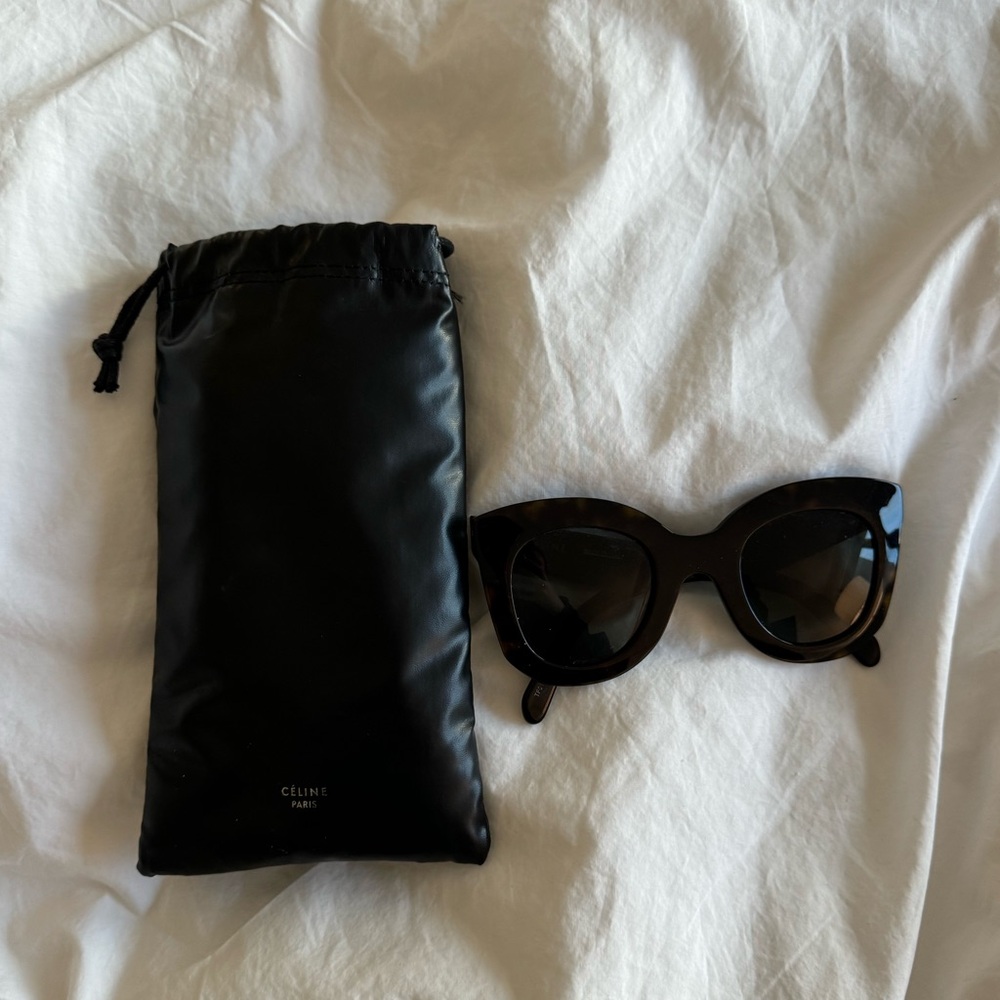 Celine Tortoiseshell Oversized Sunglasses